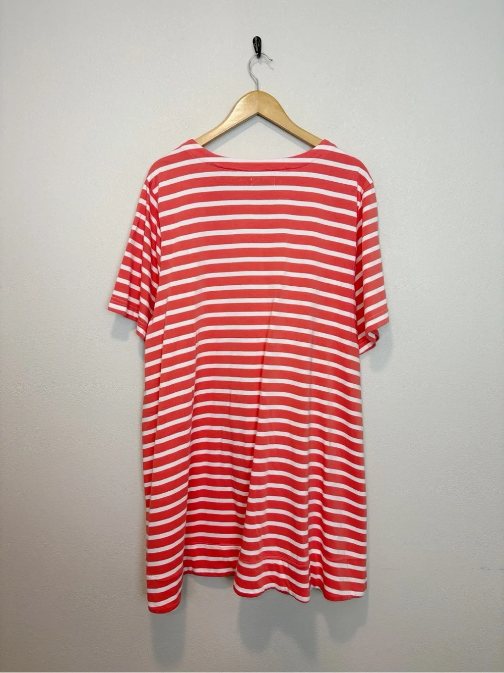 NEW Anthropologie Celandine Deco Stripe T-Shirt Dress Blue Floral Applique XL - Picture 4 of 8